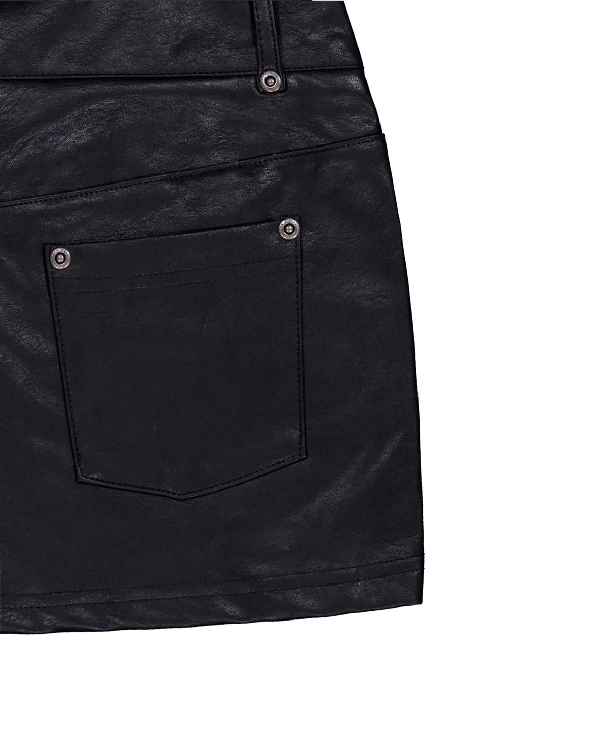 락케이크(ROCKCAKE) Leather Zipper Mini Skirt - Black