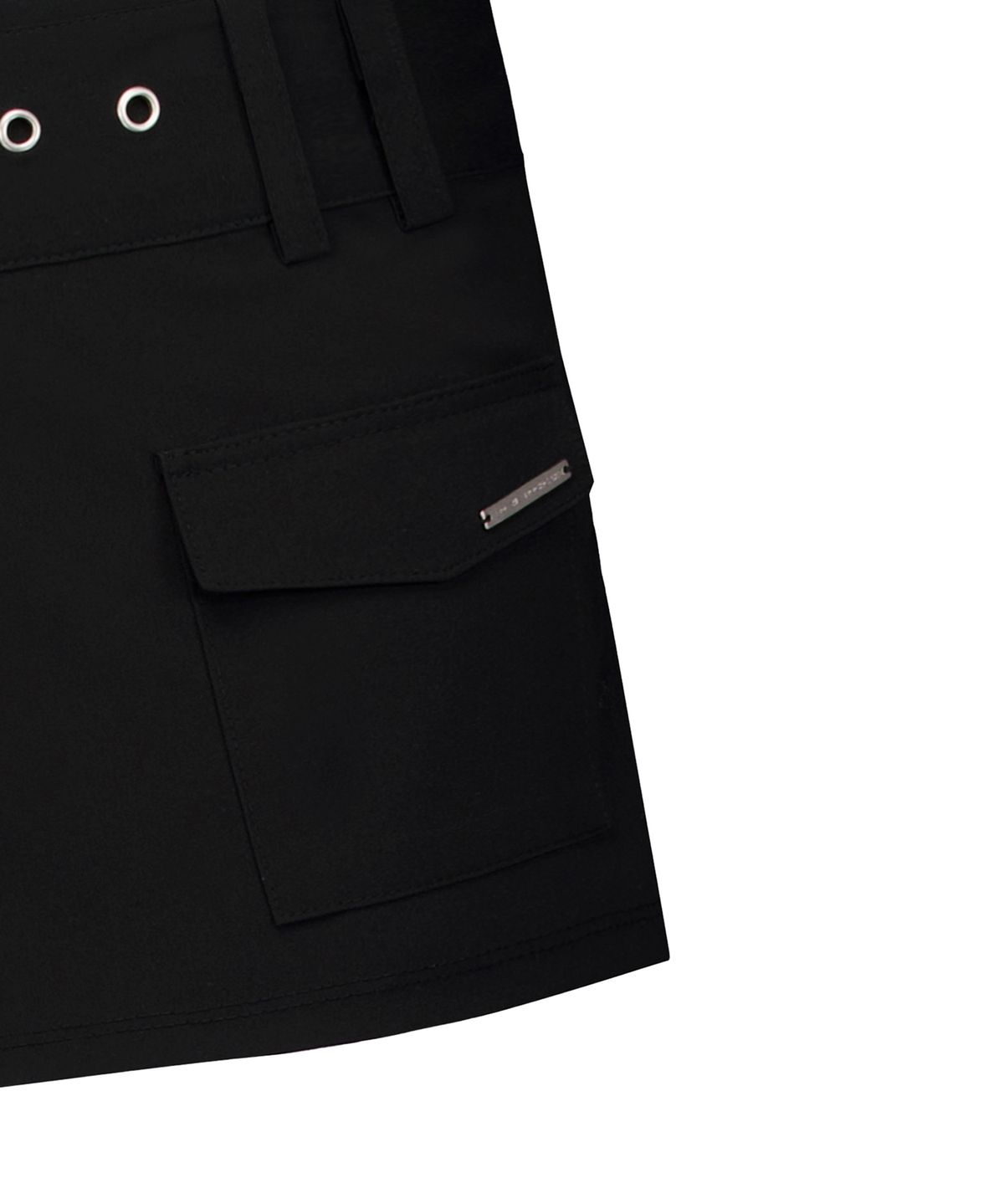 락케이크(ROCKCAKE) Wide Belt Wrap Skirt - Black