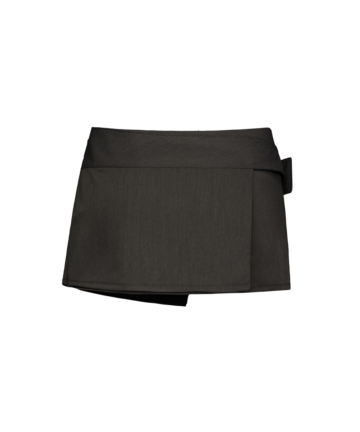 락케이크(ROCKCAKE) Wide Belt Wrap Skirt - Charcoal
