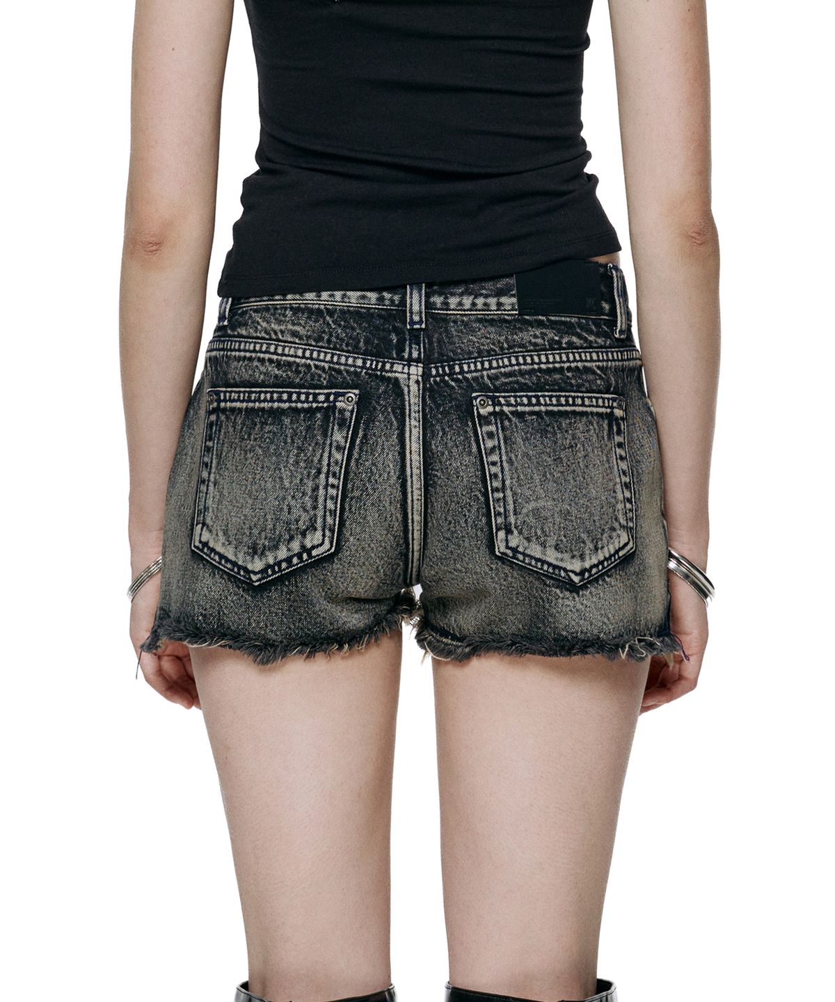 락케이크(ROCKCAKE) Damage Denim Shorts - Ash Blue