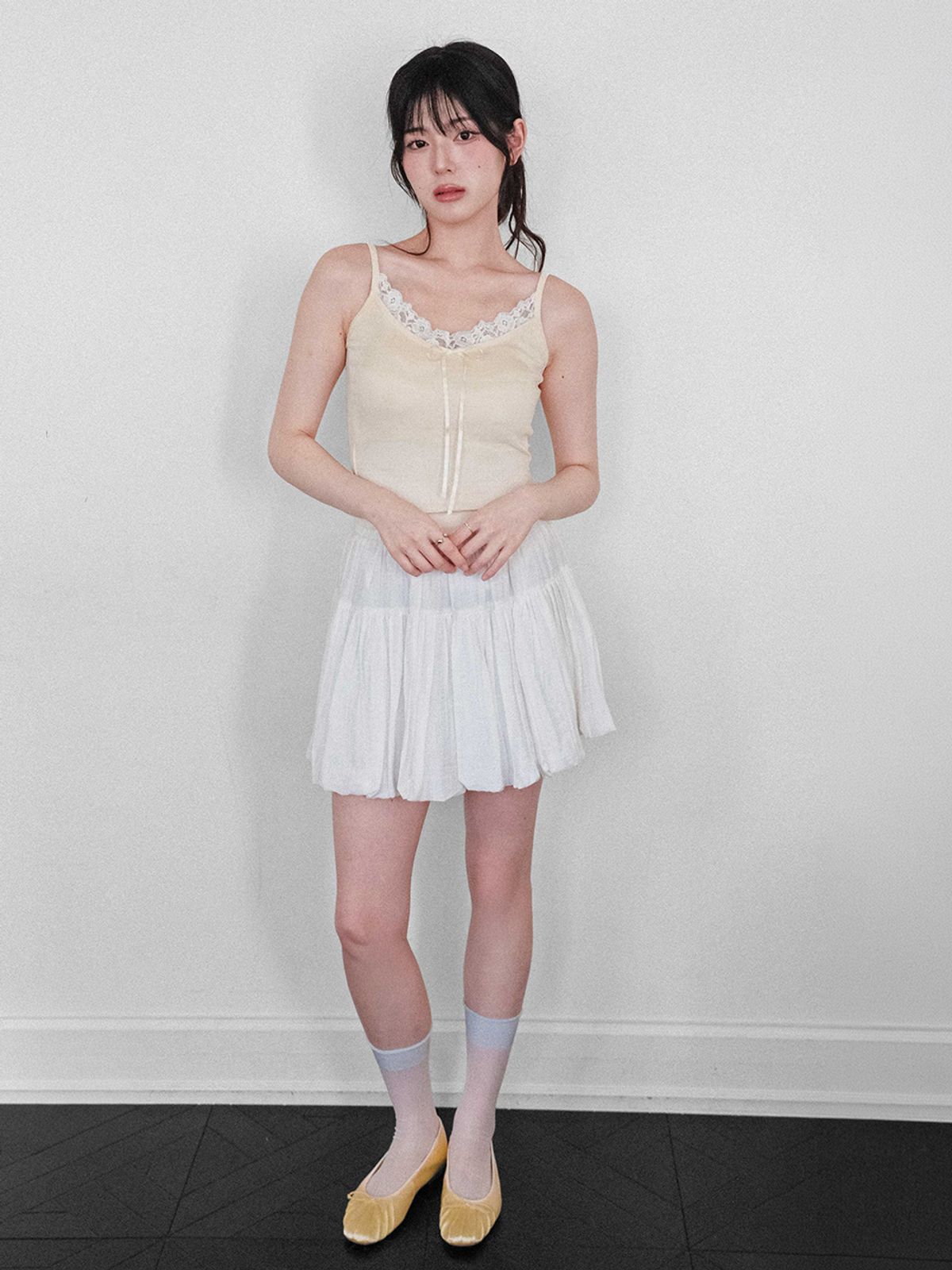 쿨키튼(KOOLKITTEN) 슬림 레이스 브이라인 카미 4colors