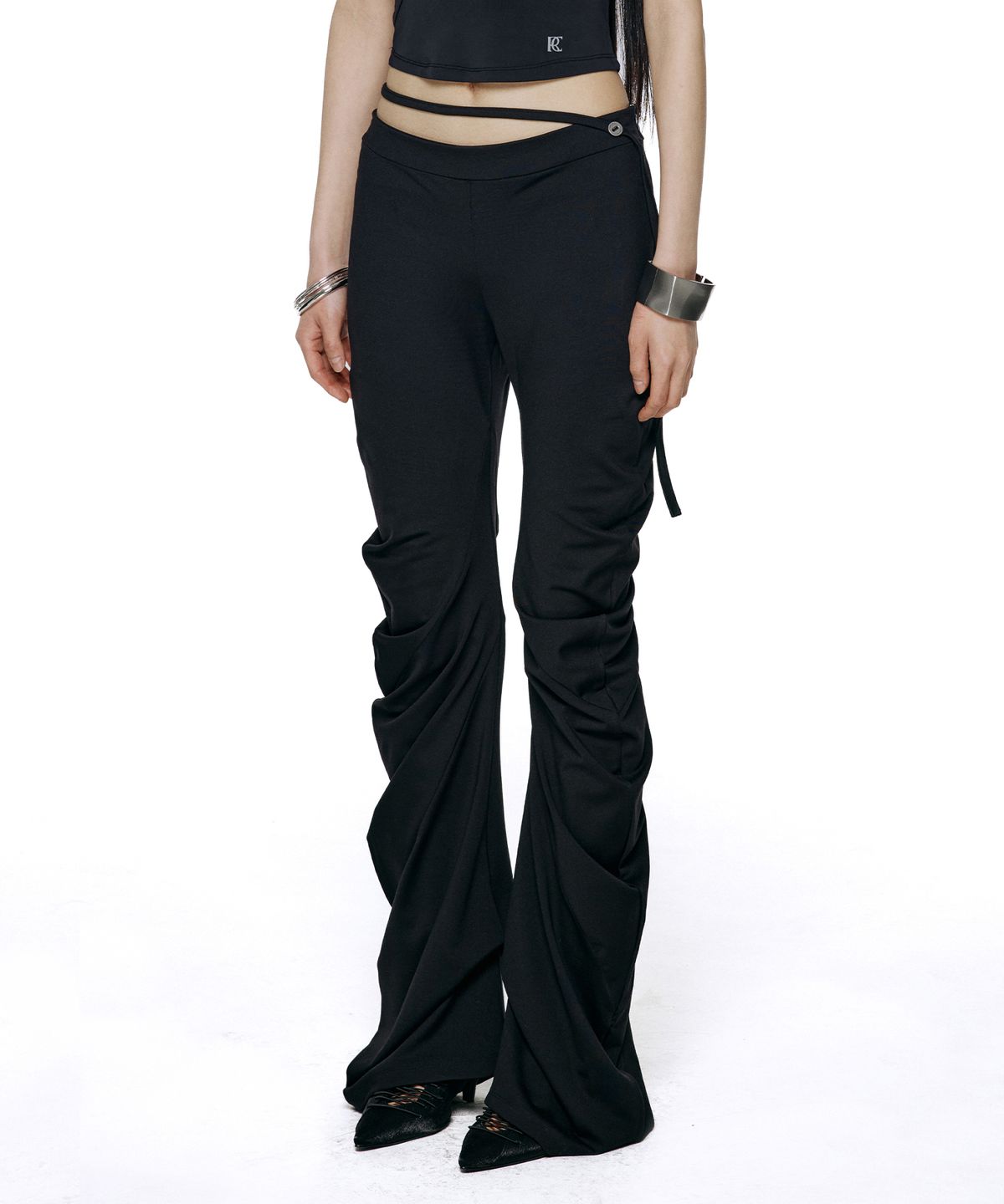 락케이크(ROCKCAKE) Leggings Flare Pants - Black