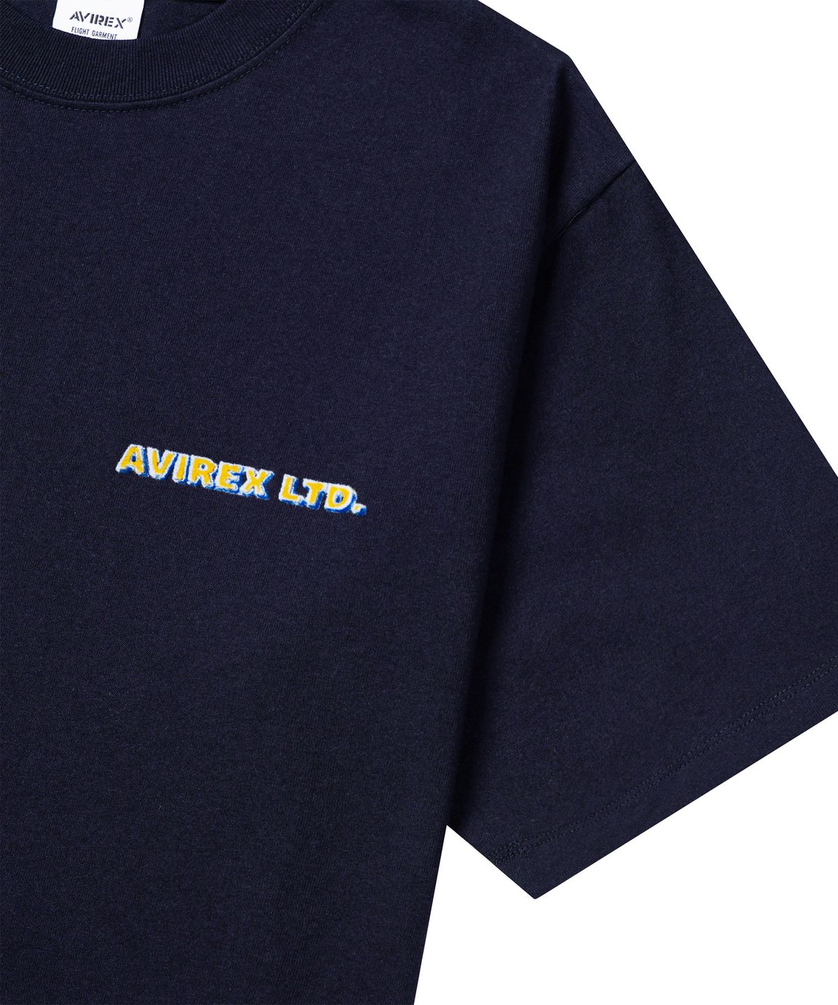 아비렉스(AVIREX) 플로키 프린트 반팔 티셔츠 / 7836134015 네이비