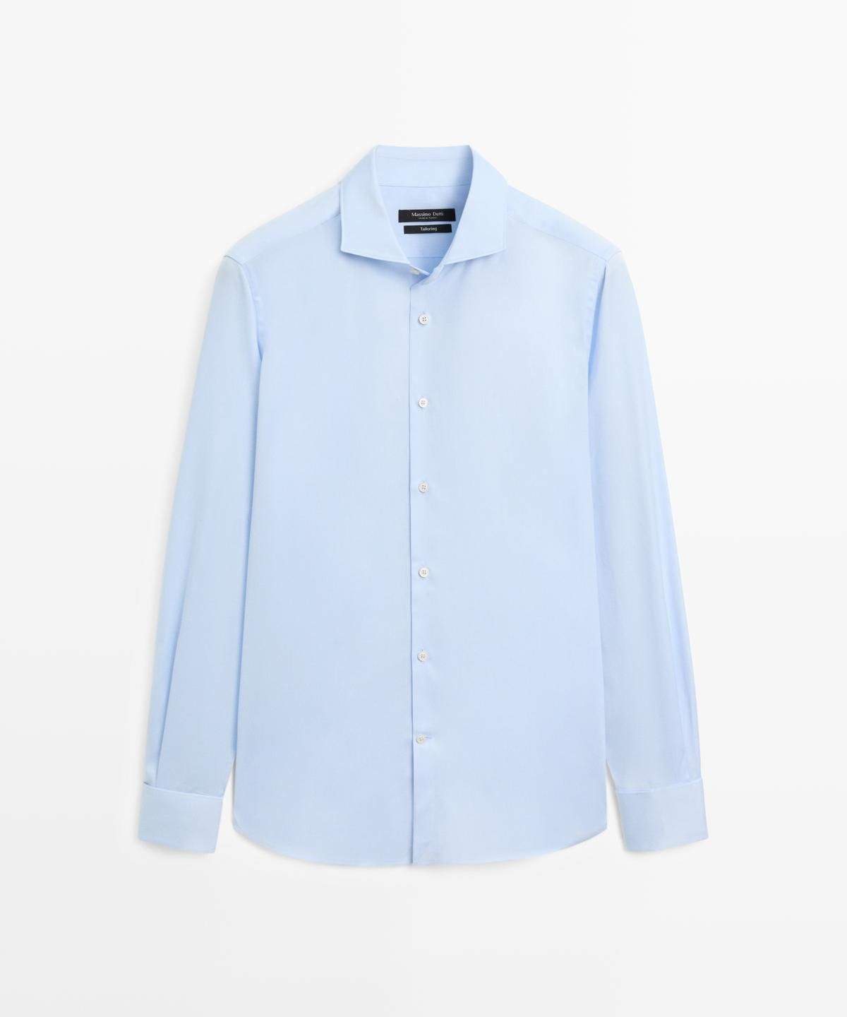 마시모두띠(MASSIMO DUTTI) 100% 코튼 슬림 핏 셔츠 더블 커프스