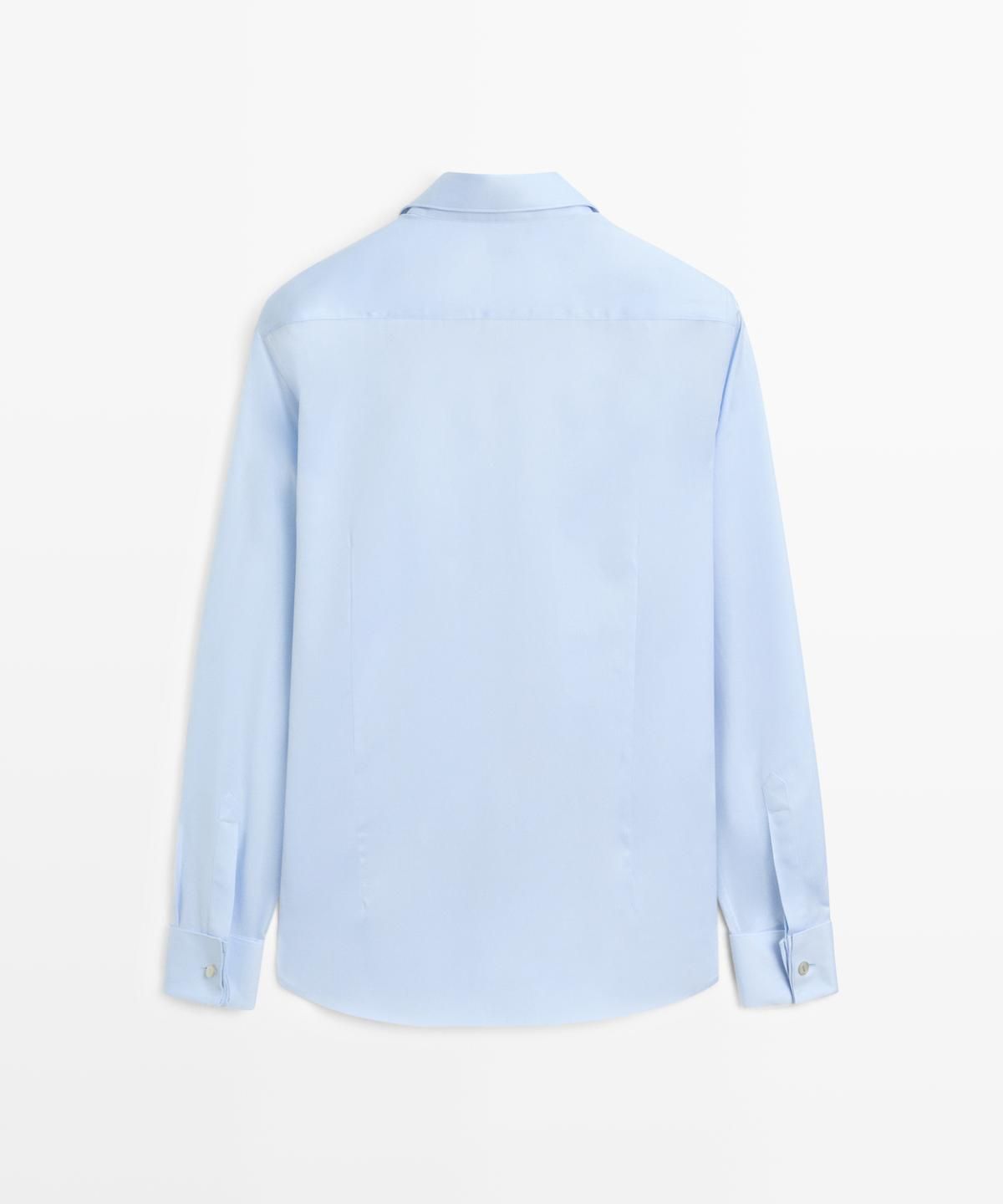 마시모두띠(MASSIMO DUTTI) 100% 코튼 슬림 핏 셔츠 더블 커프스