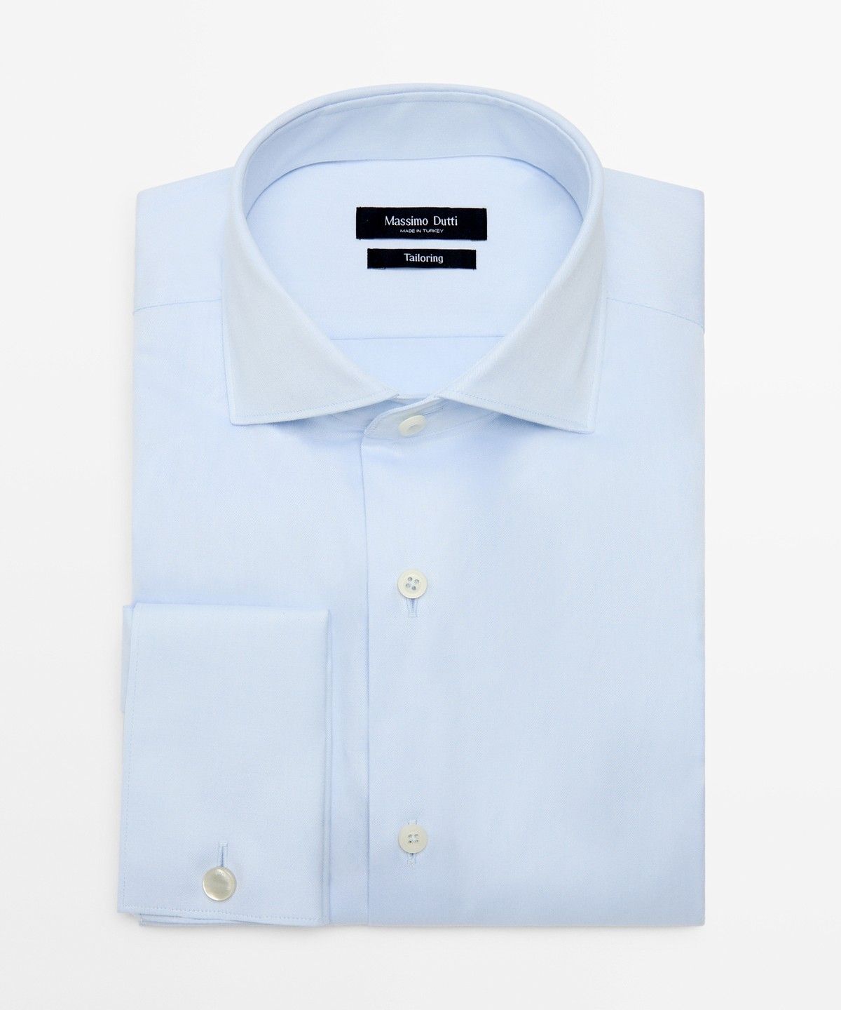 마시모두띠(MASSIMO DUTTI) 100% 코튼 슬림 핏 셔츠 더블 커프스