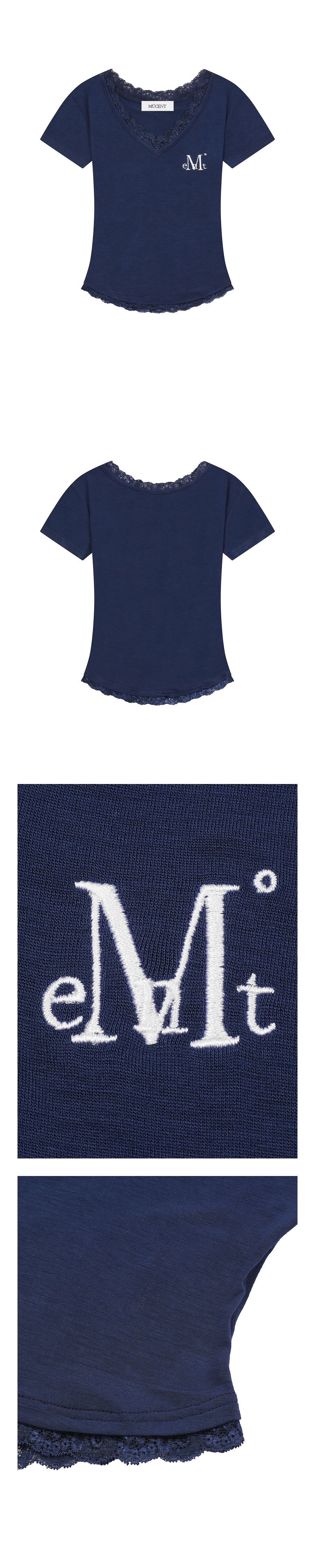 MUSINSA公式 | MUCENT サニアレースVネック半袖Tシャツ（6カラー）