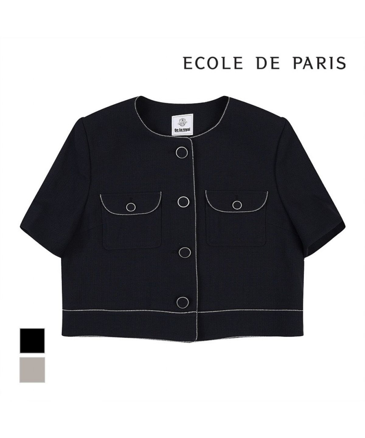에꼴드파리(ECOLEDEPARIS) 라운드넥 반팔 자켓_RB35WJAM15Z