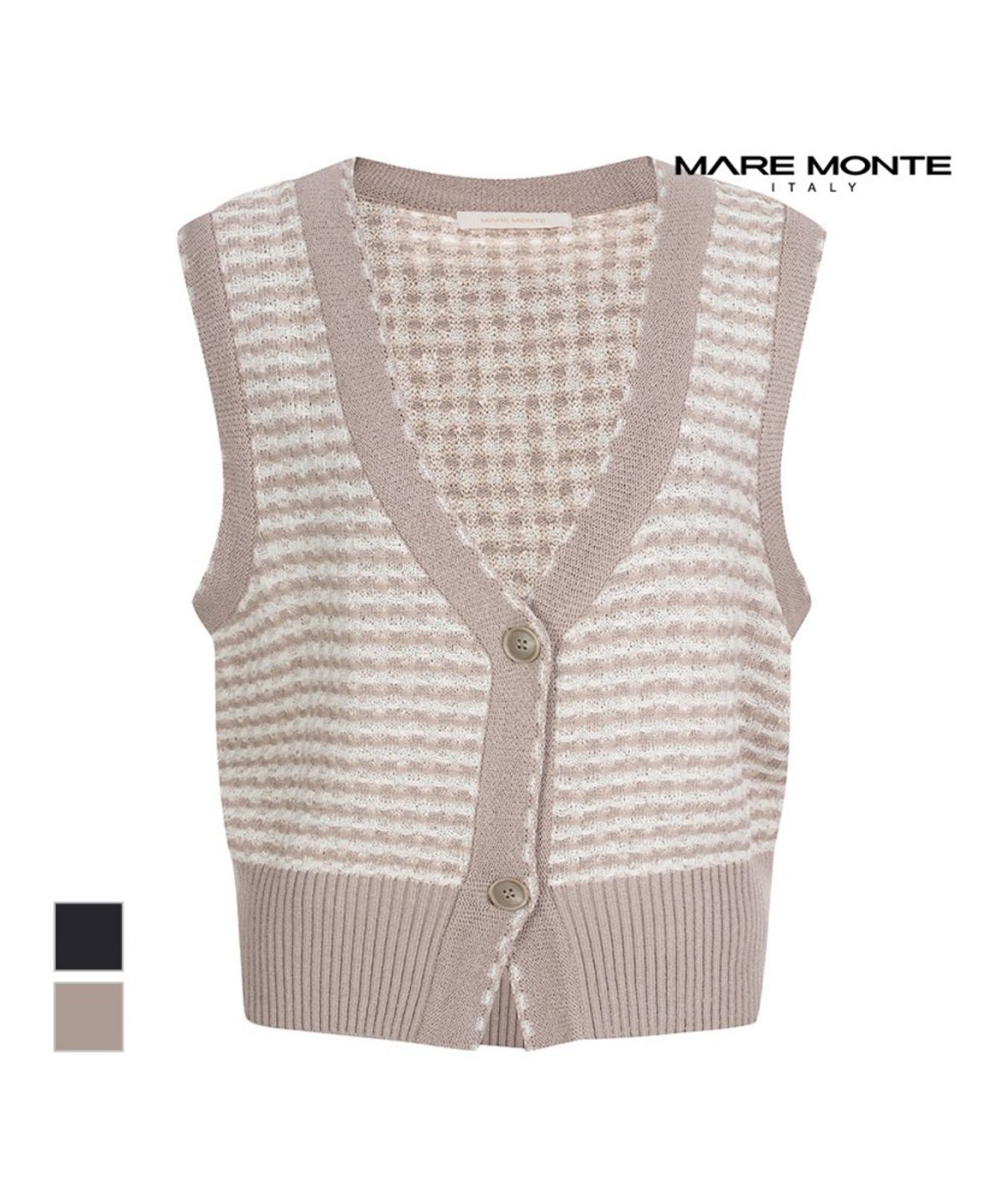 마레몬떼(MAREMONTE) 트위드 패턴 니트베스트_M232MKT09P0
