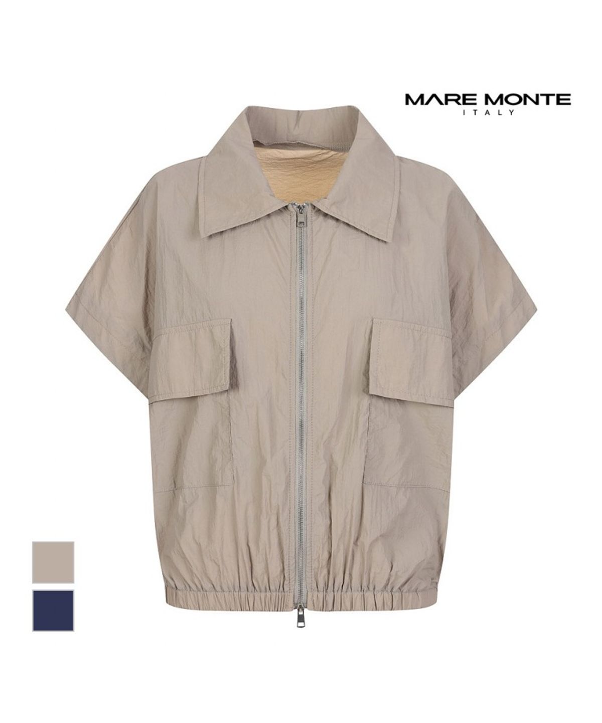 마레몬떼(MAREMONTE) 밑단셔링 카라집업 베스트_M237MVT20M0