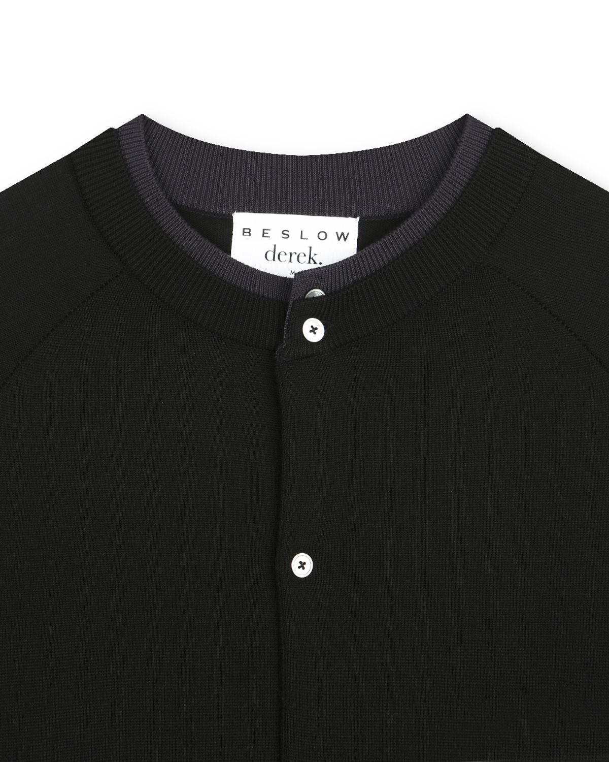 비슬로우(BESLOW) [비슬로우X데릭]LAYERED CREW NECK CARDIGAN BLACK