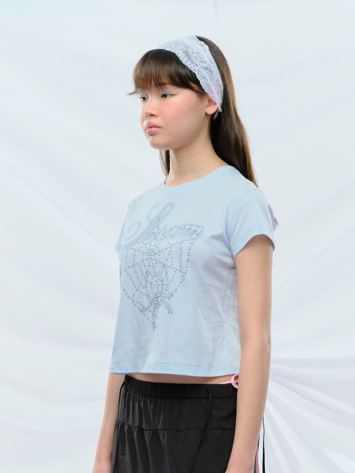 퓨레(PUREE) Crystal Shroom tee Baby blue