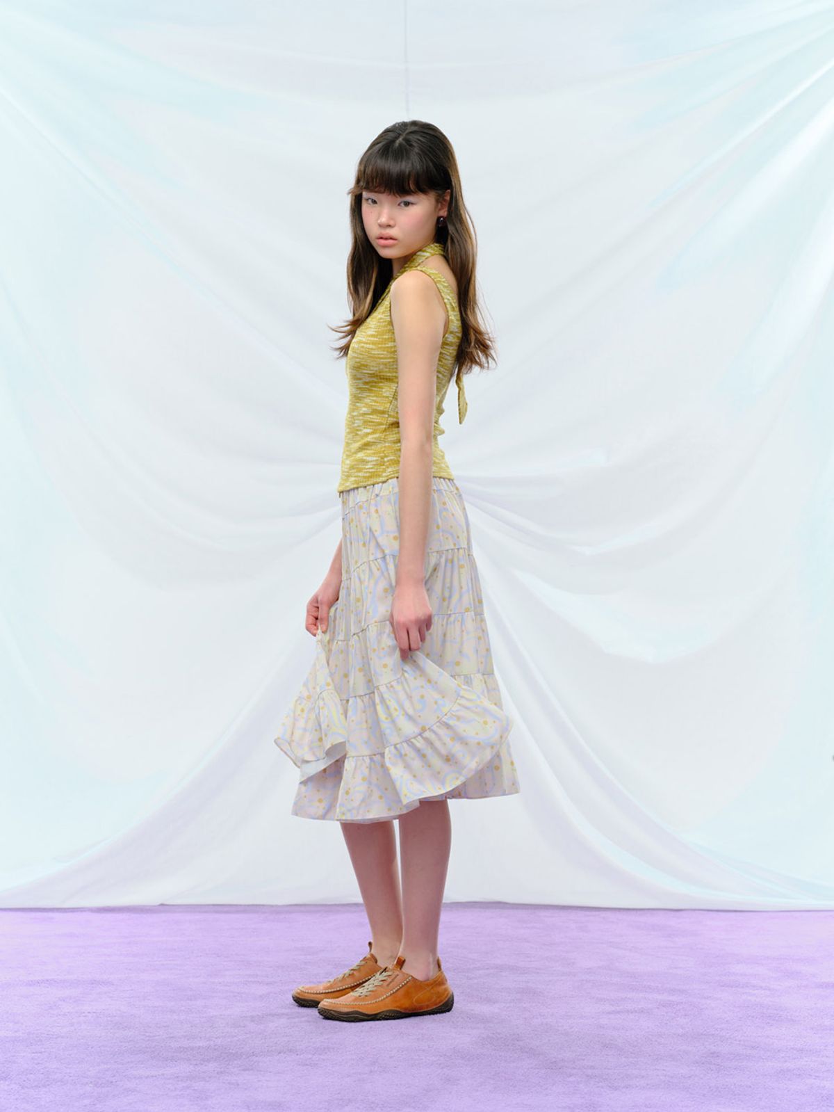 퓨레(PUREE) Fungi Polkadot Skirt Cream