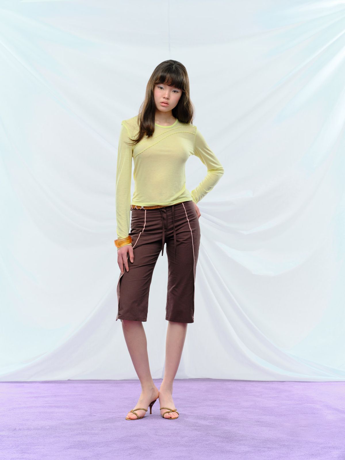 퓨레(PUREE) Fontana Capri Pants Brown