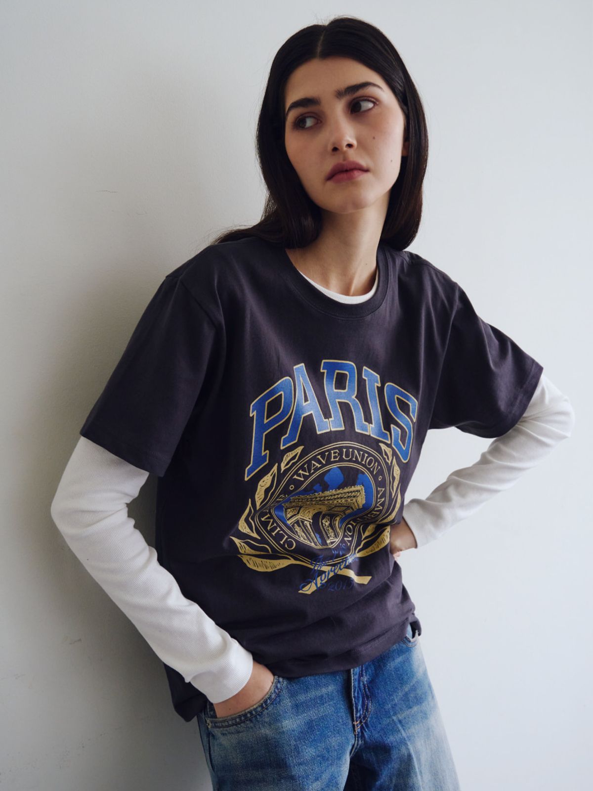 웨이브유니온(WAVE UNION) Paris T-shirt Charcoal