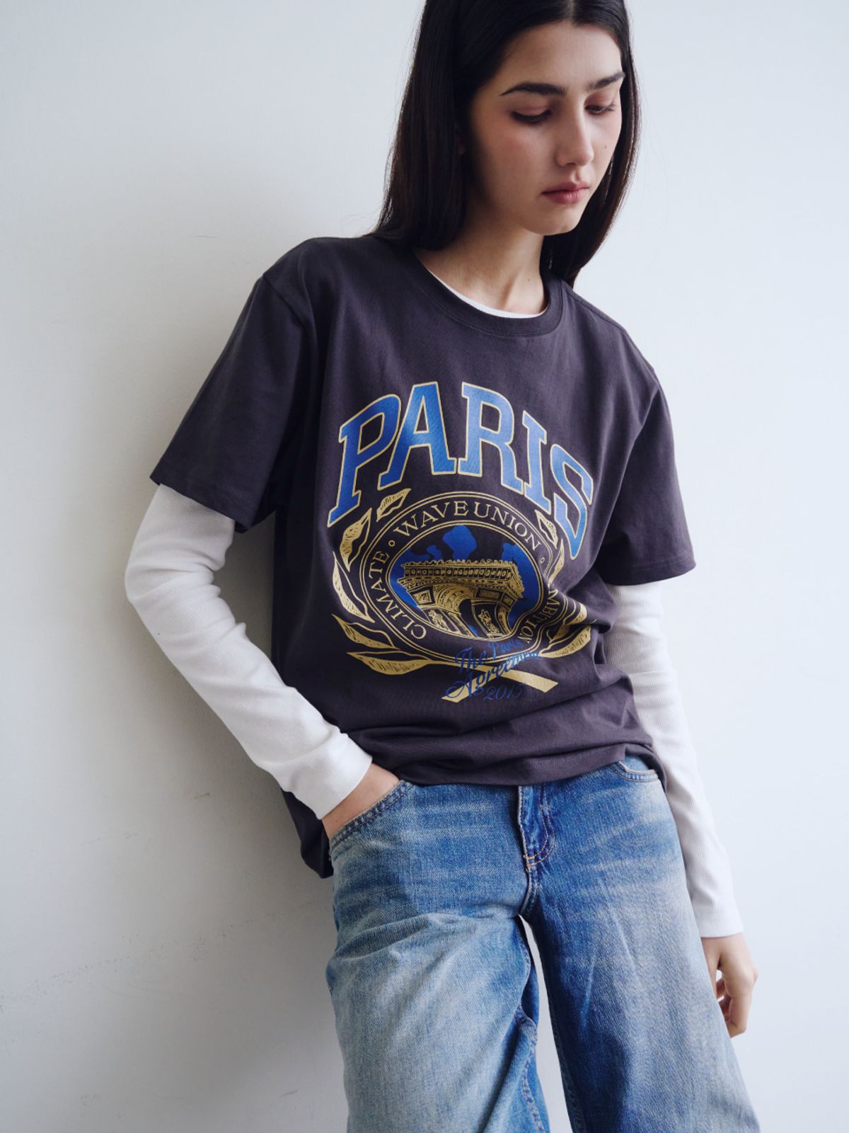 웨이브유니온(WAVE UNION) Paris T-shirt Charcoal