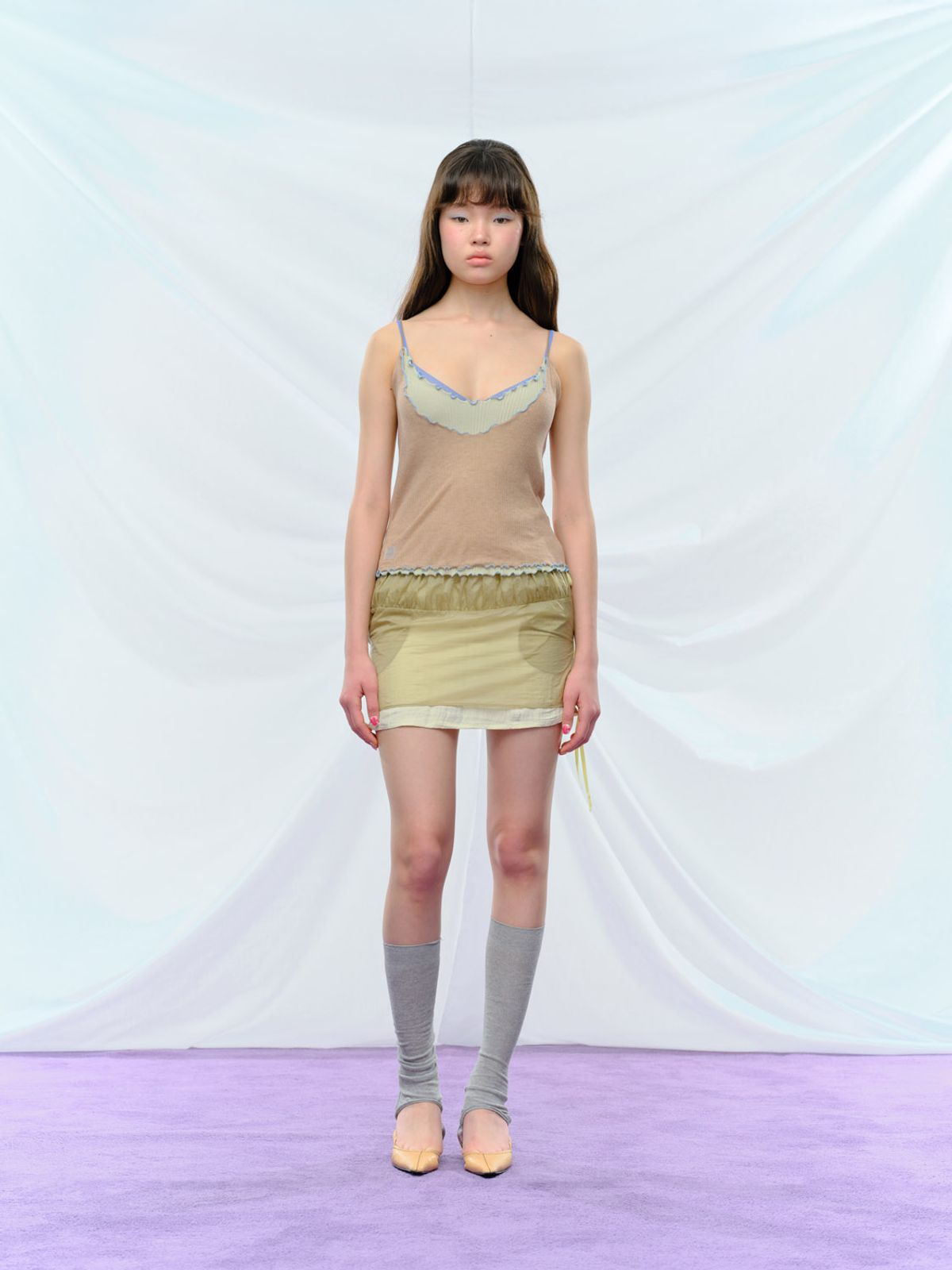 퓨레(PUREE) Bonnet Mini Skirt Yellow