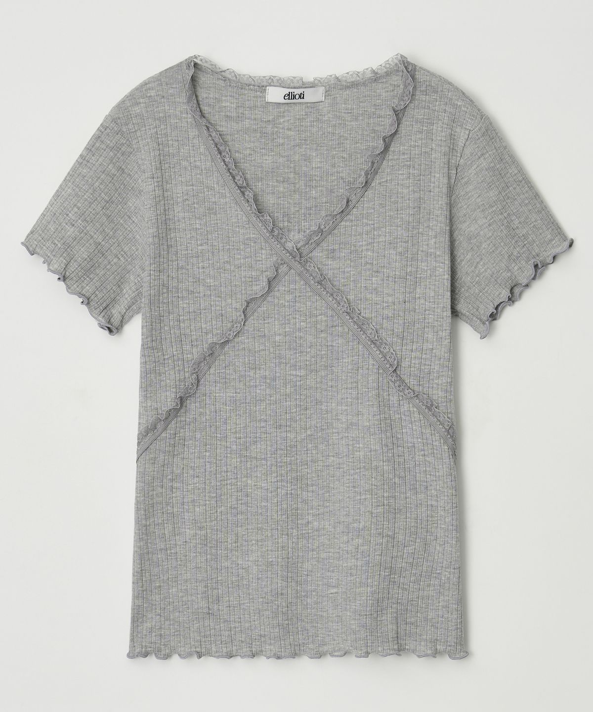 엘리오티(ELLIOTI) Arin Lace Half Ts_3Color