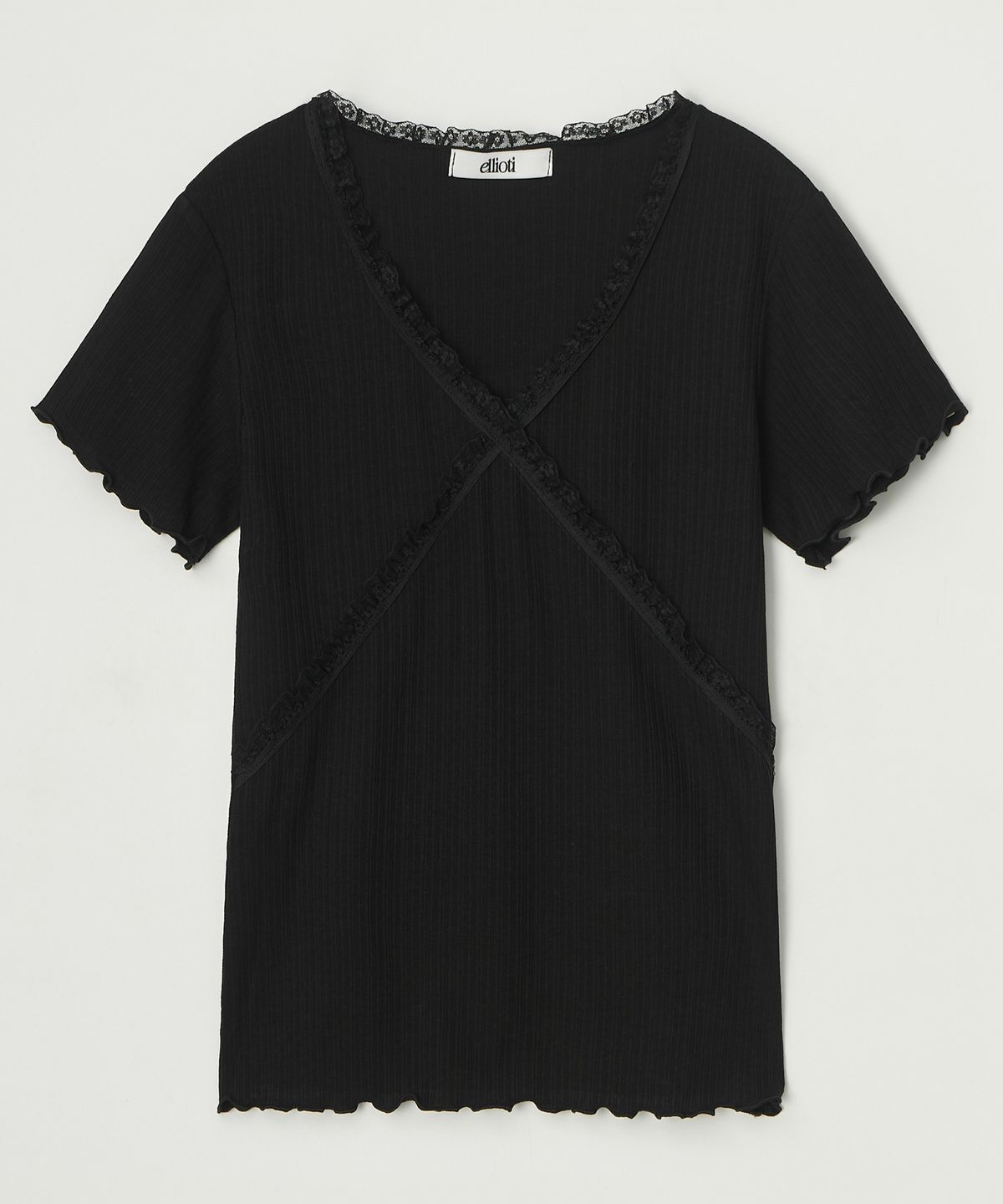 엘리오티(ELLIOTI) Arin Lace Half Ts_3Color