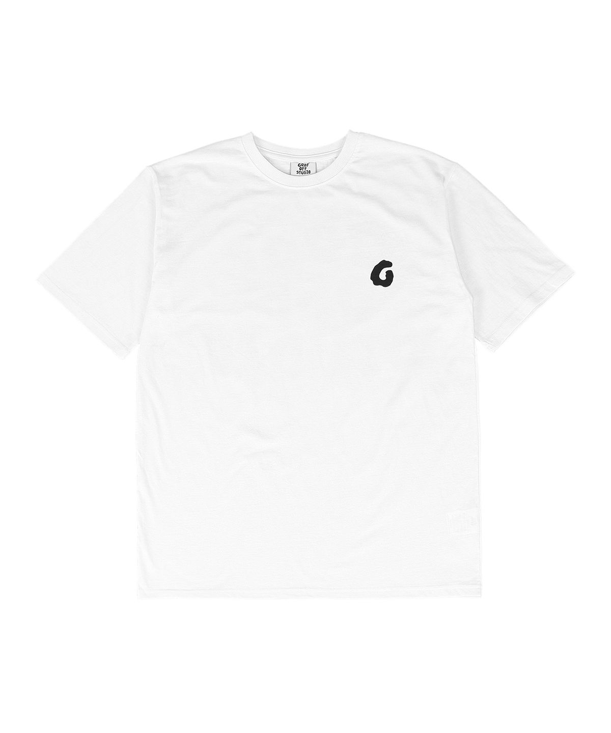 구프오프스튜디오(GOOFOFFSTUDIO) GOFS 메인 로고 티셔츠 화이트 ( 블랙 )