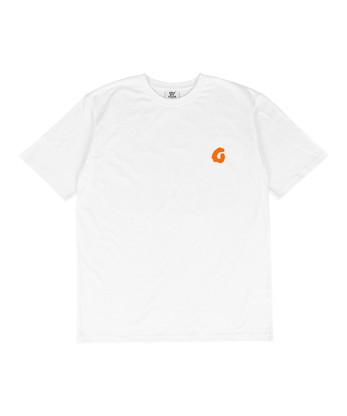구프오프스튜디오(GOOFOFFSTUDIO) GOFS 메인 로고 티셔츠 화이트 ( 오렌지 )