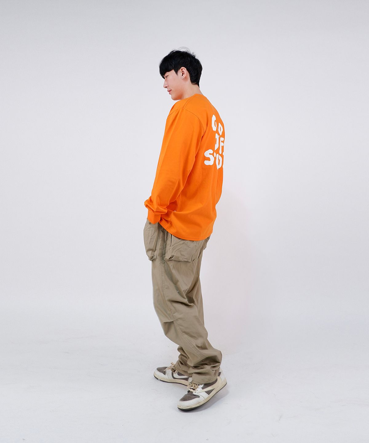 구프오프스튜디오(GOOFOFFSTUDIO) GOFS 메인 로고 롱 슬리브 - 오렌지