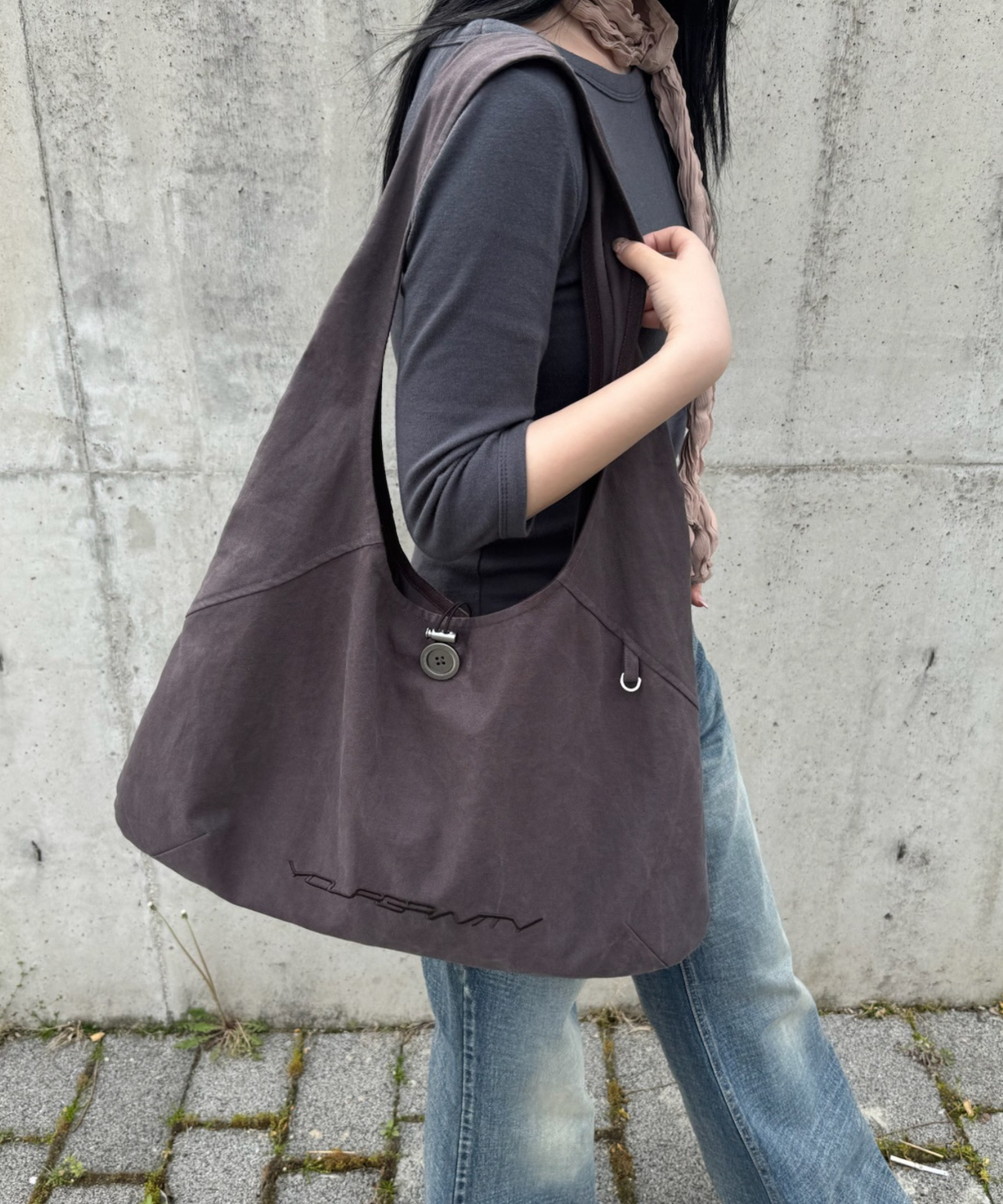 유어그래비티(YOURGRAVITY) String Shoulder Bag - purple