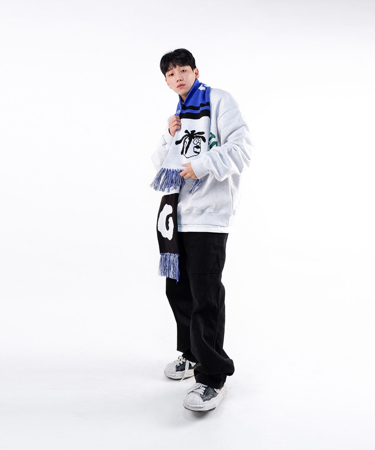 구프오프스튜디오(GOOFOFFSTUDIO) GOFS 메인 로고 머플러 - 블루