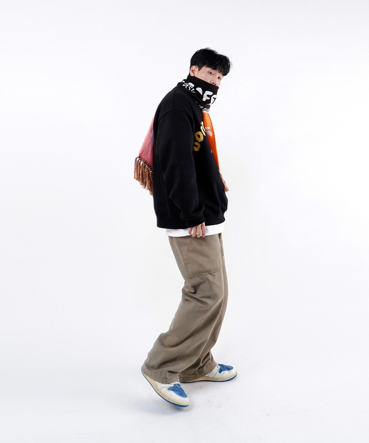 구프오프스튜디오(GOOFOFFSTUDIO) GOFS 메인 로고 머플러 - 블랙
