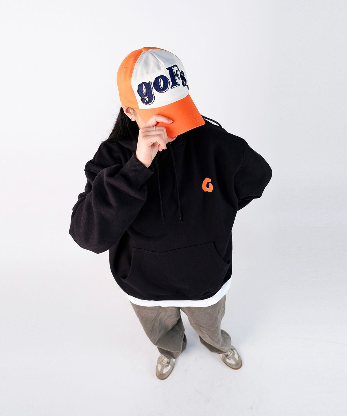 구프오프스튜디오(GOOFOFFSTUDIO) GOFS 로고 캡 - 오렌지