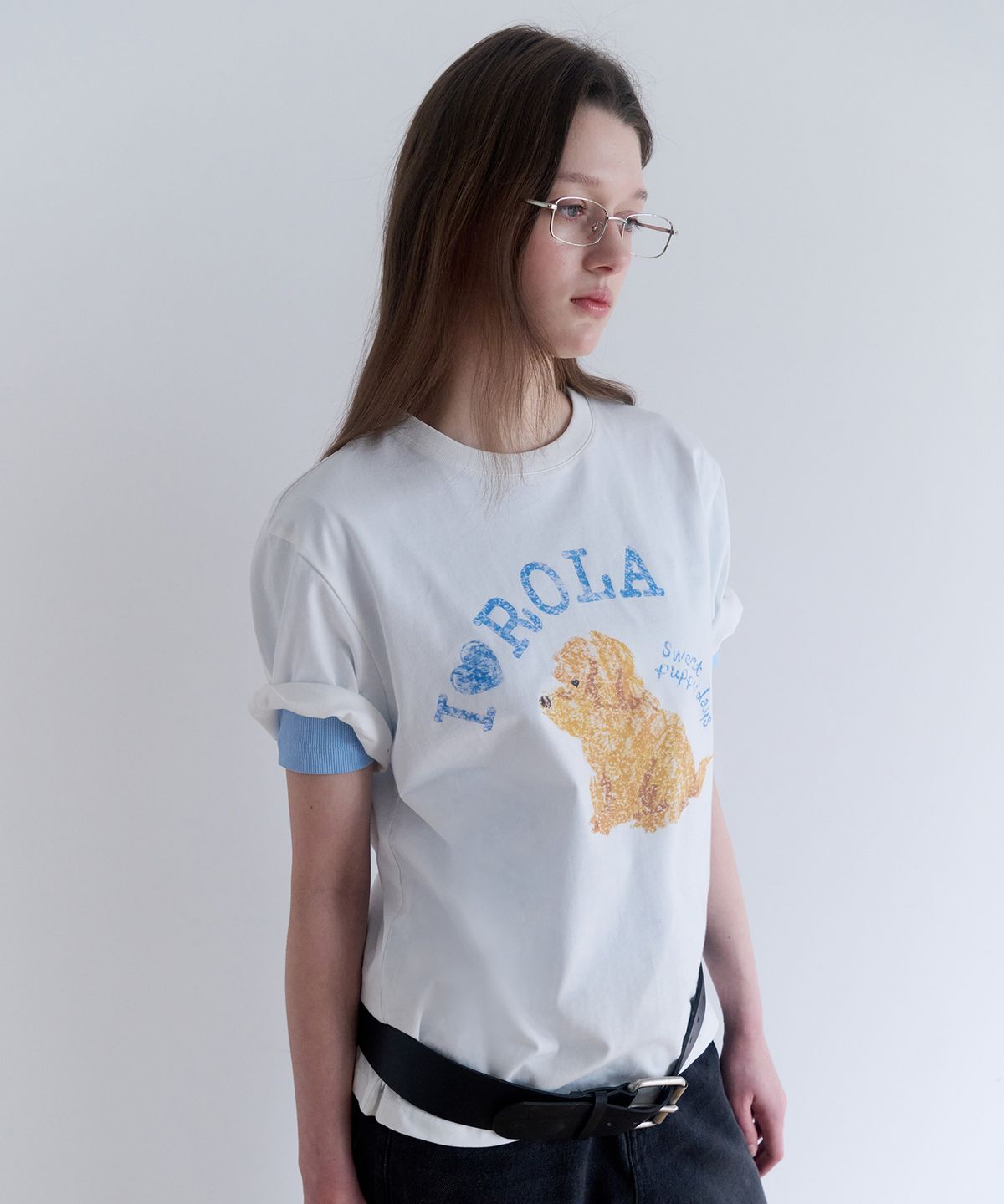로라로라(ROLAROLA) I LOVE ROLA PUPPY FRIENDS T-SHIRT WHITE