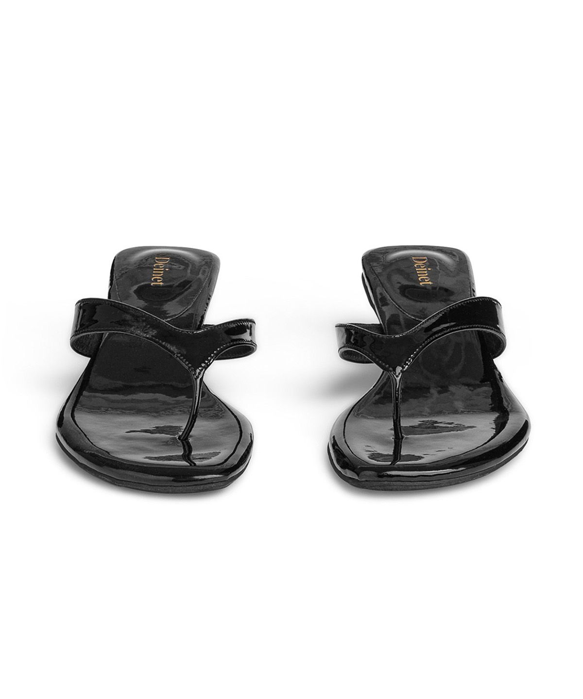 다이닛(DEINET) ENAMEL FLIP FLOP IN BLACK