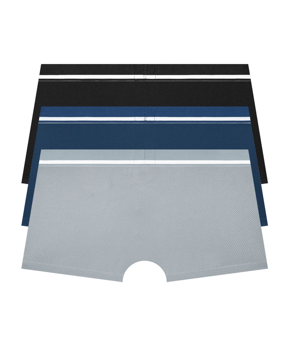 게스언더웨어(GUESS UNDERWEAR) 쿨 메쉬 실리콘 로고 드로즈 세트 3PACK (BK/BU/GY)