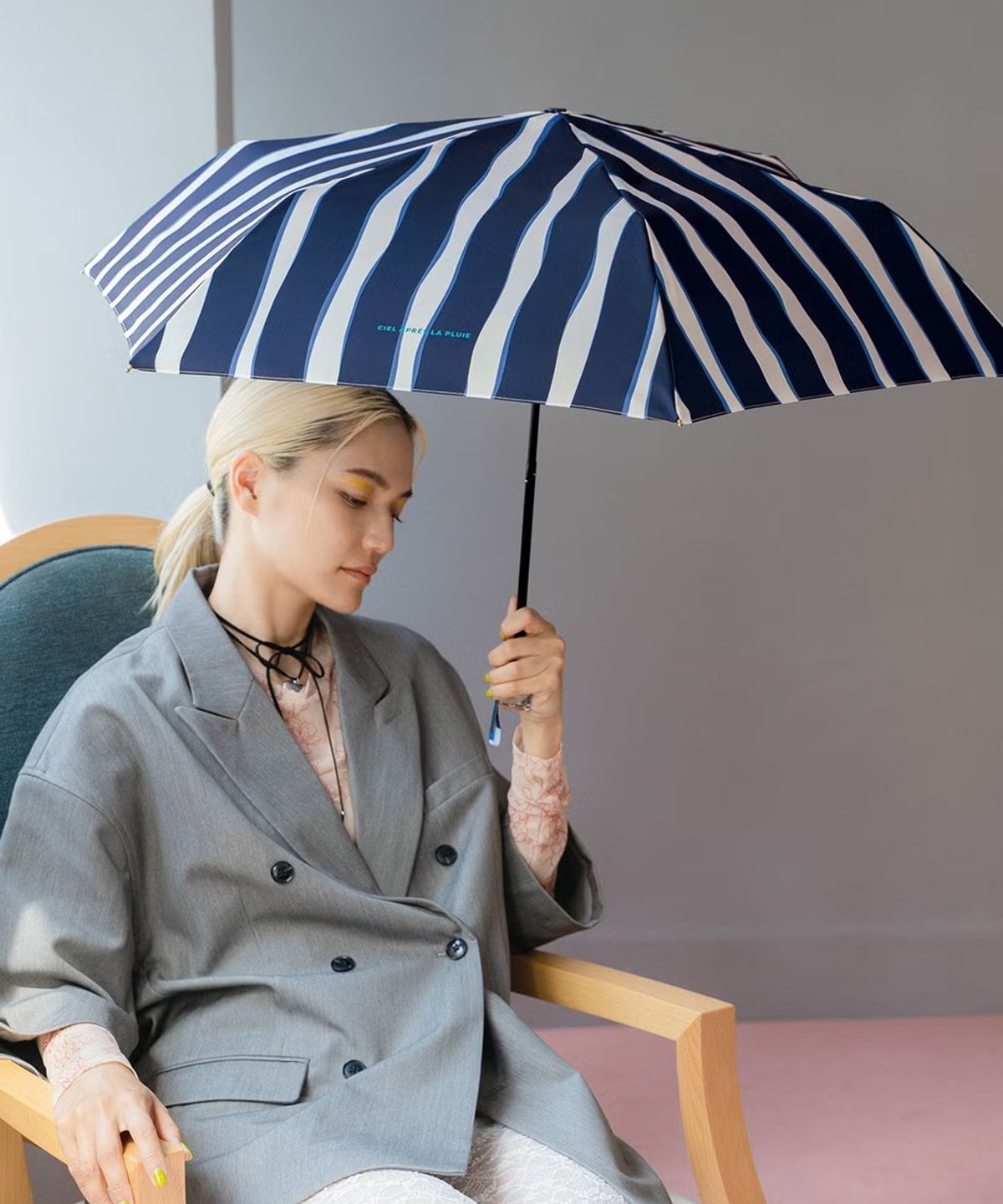더블유피씨(W.P.C) Wpc.우산 늬앙스 스트라이프 미니 3단 우양산 5038-016-002