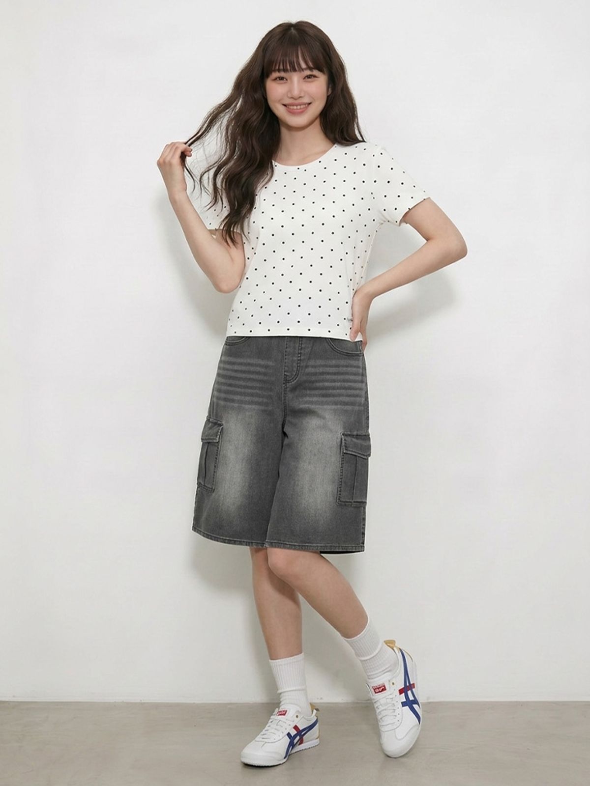 행텐 틴즈(HANGTEN TEENS) 틴즈 여아 6.5부 카고 버뮤다 데님팬츠_044(14570-156-407-10)