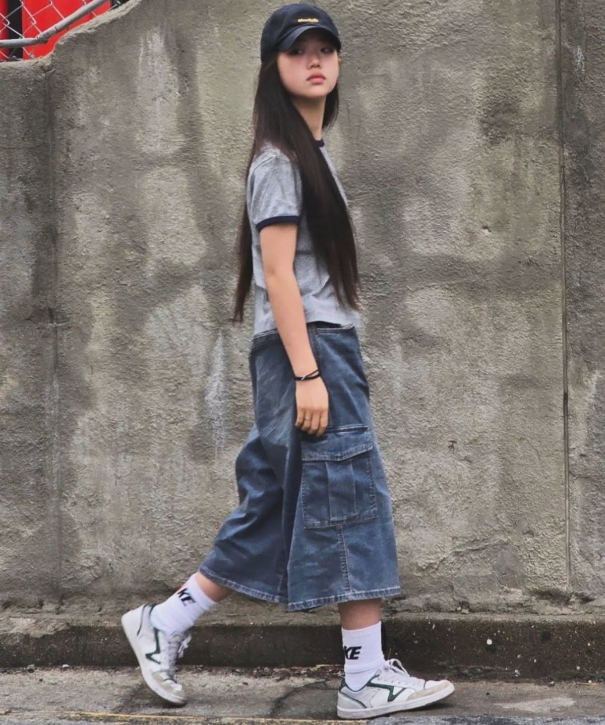 행텐 틴즈(HANGTEN TEENS) 틴즈 여아 6.5부 카고 버뮤다 데님팬츠_285(14570-156-407-10)