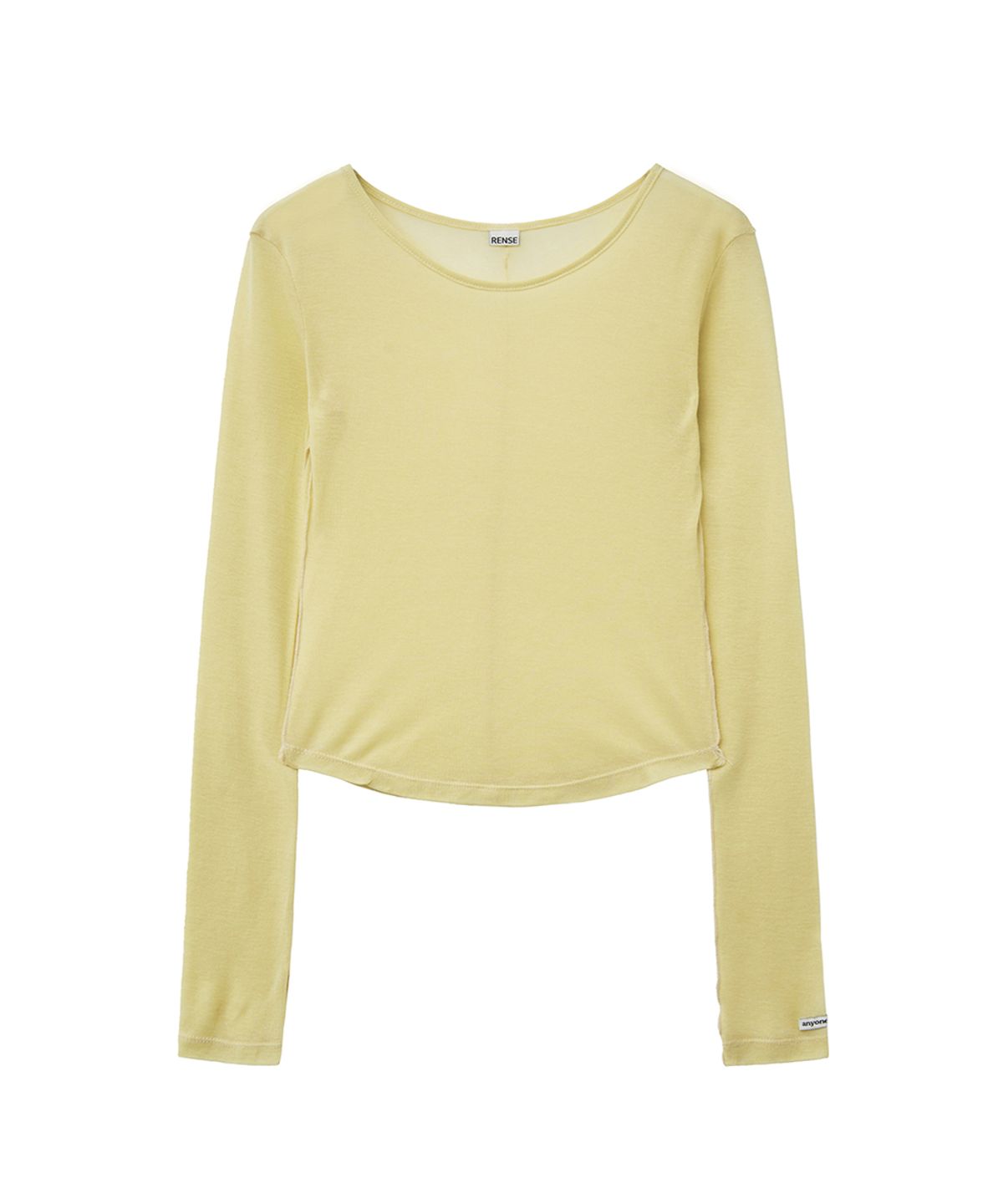 렌세(RENSE) Sheer Layered Long Sleeve Tee Yellow