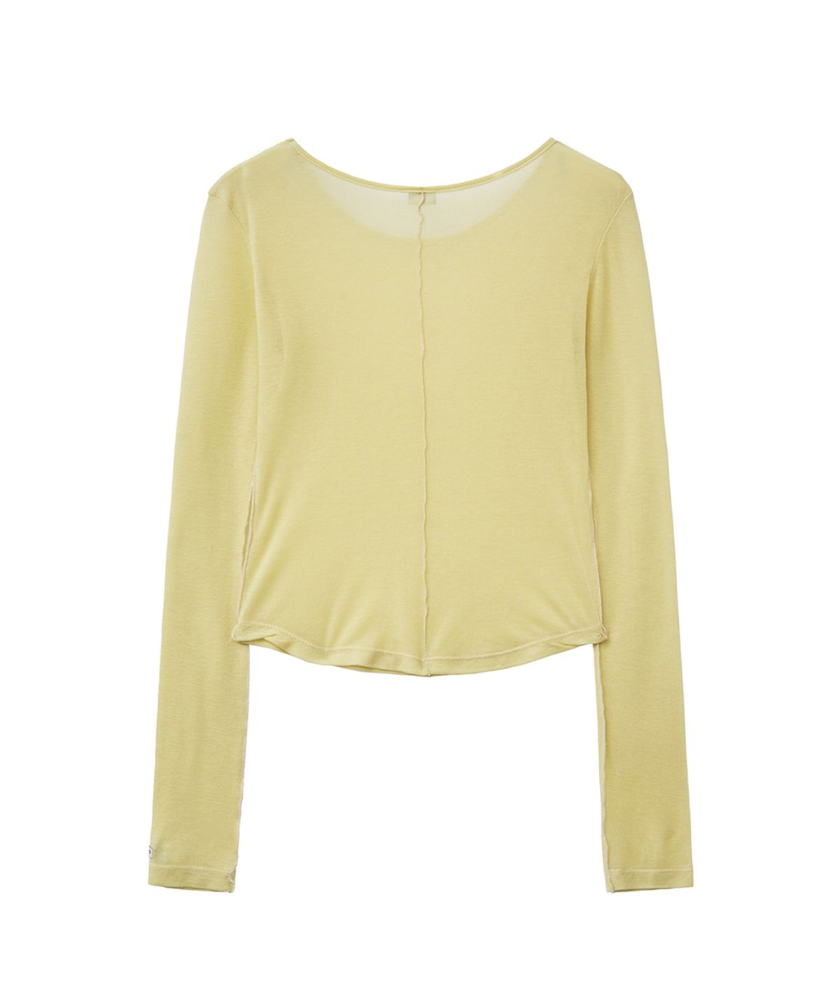 렌세(RENSE) Sheer Layered Long Sleeve Tee Yellow