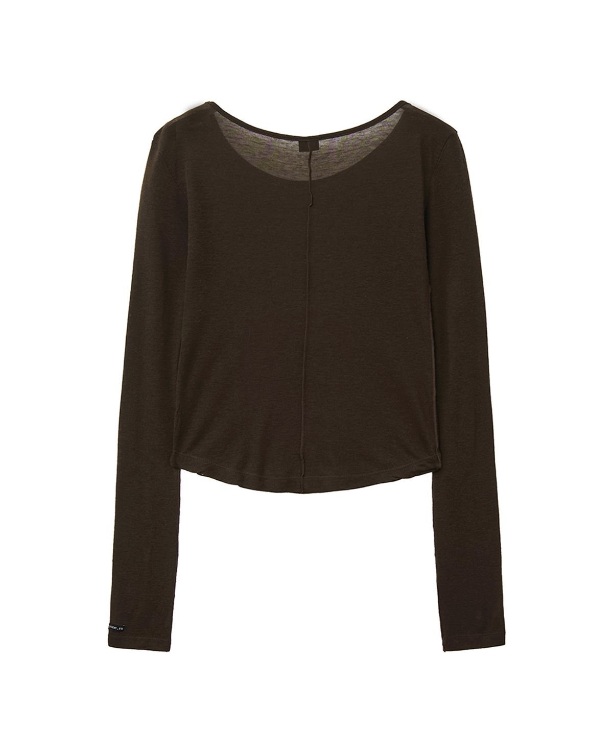 렌세(RENSE) Sheer Layered Long Sleeve Tee Brown
