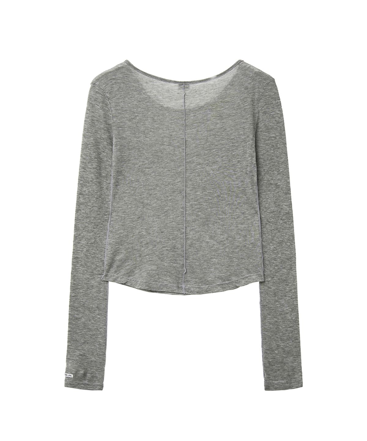 렌세(RENSE) Sheer Layered Long Sleeve Tee Melange Gray