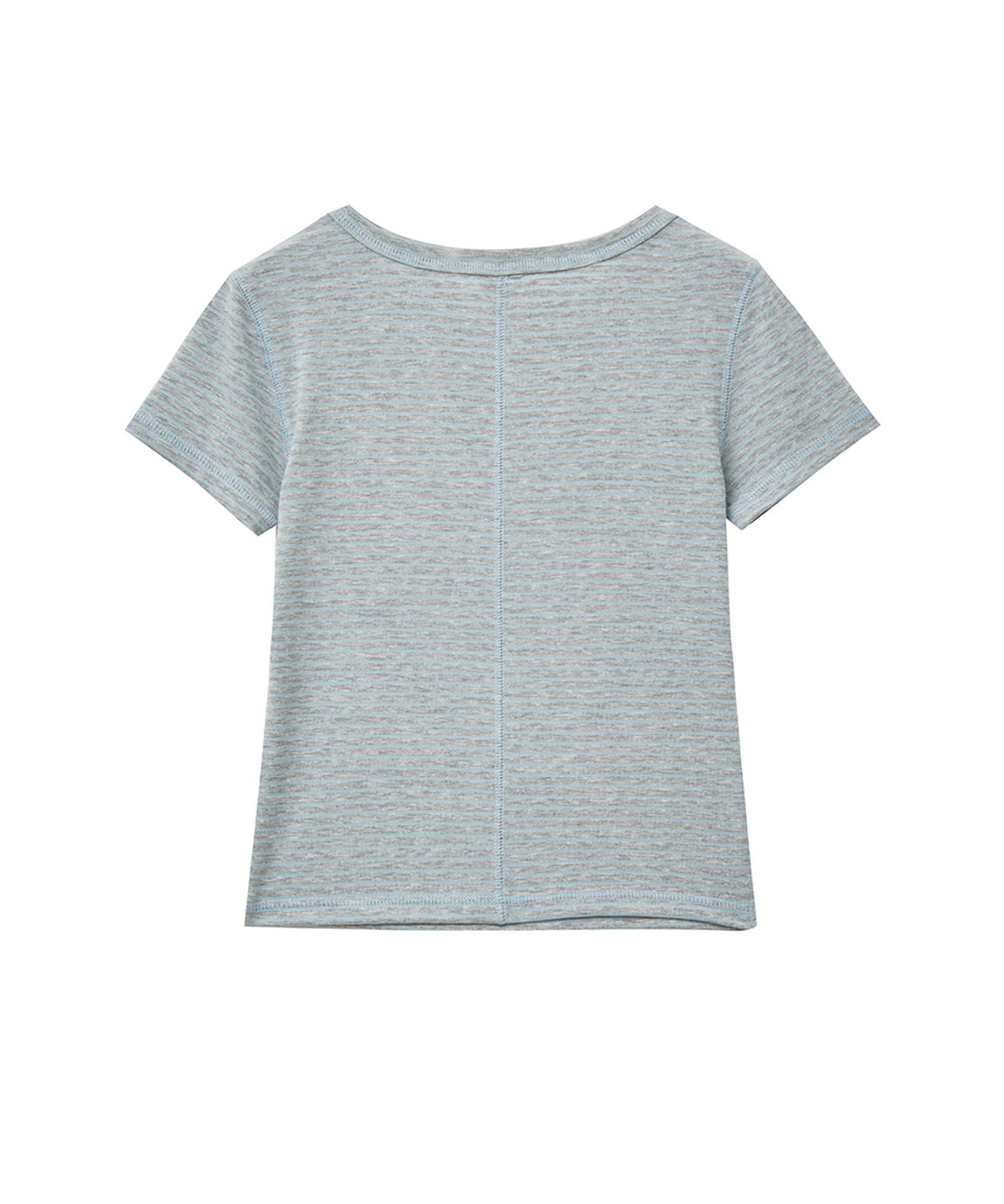 렌세(RENSE) Slim Fit Striped Tee Melange Gray