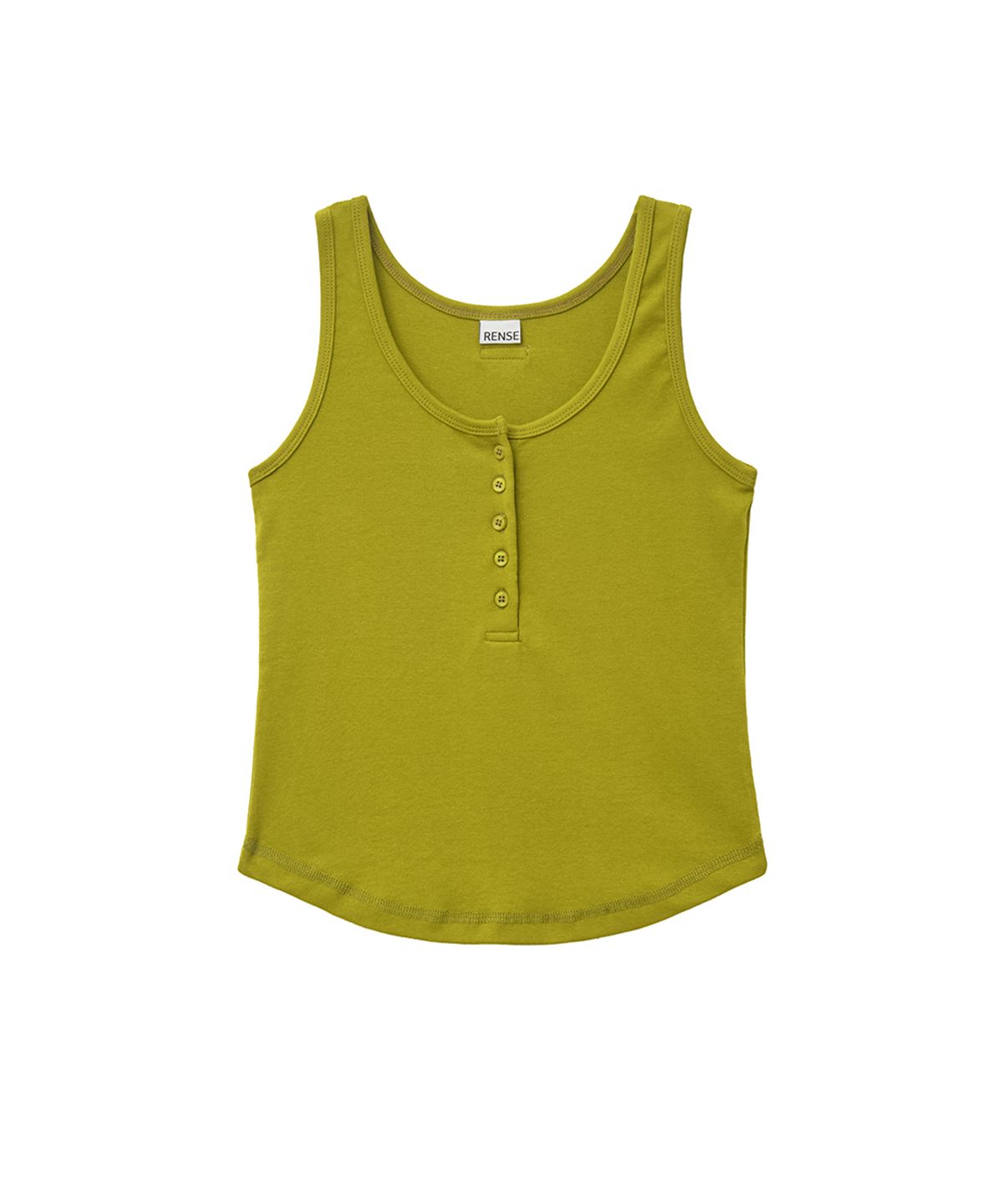 렌세(RENSE) Button Henley Neck Sleeveless Olive