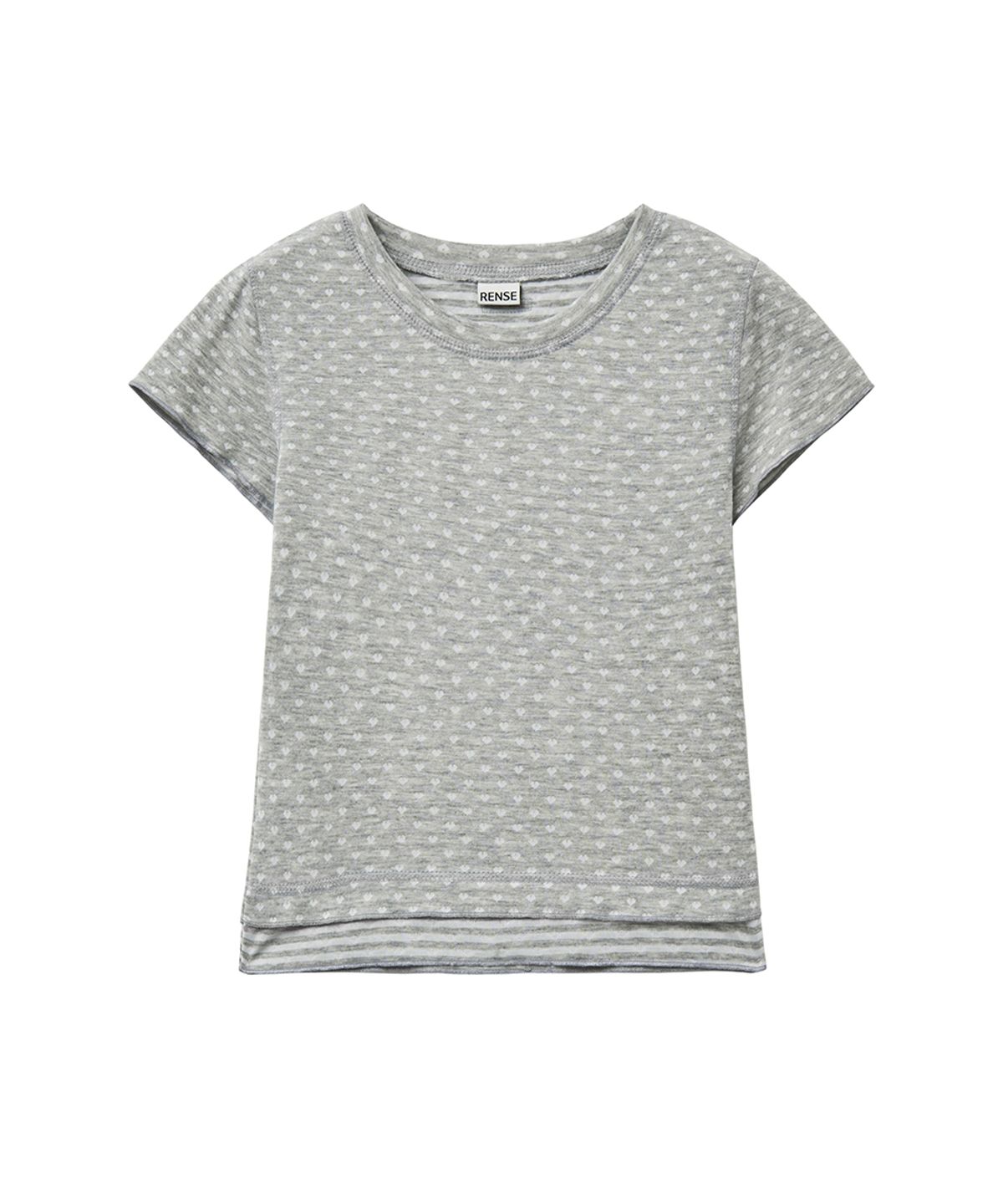 렌세(RENSE) Mini Heart Tee Melange Gray