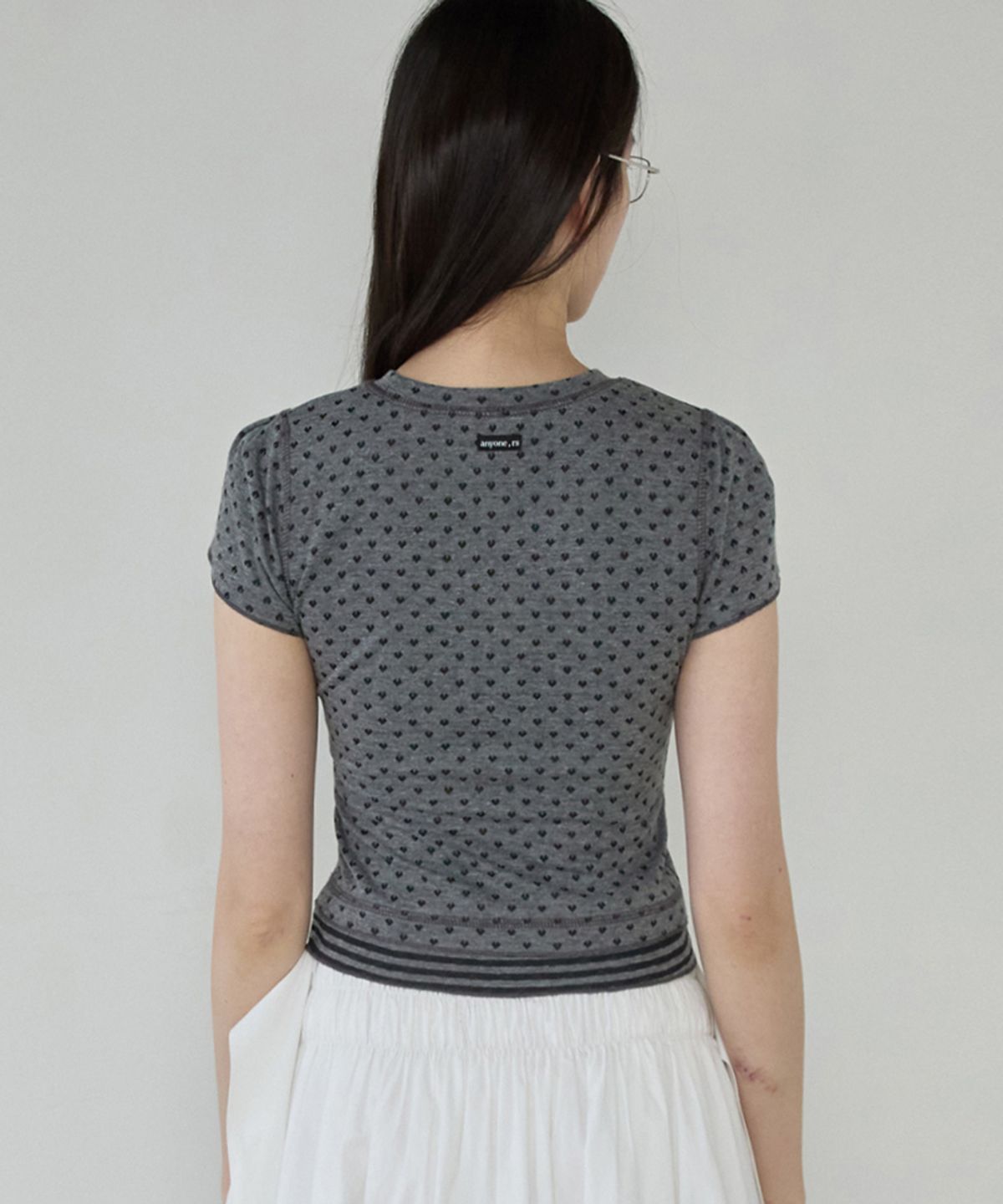 렌세(RENSE) Mini Heart Tee Charcoal