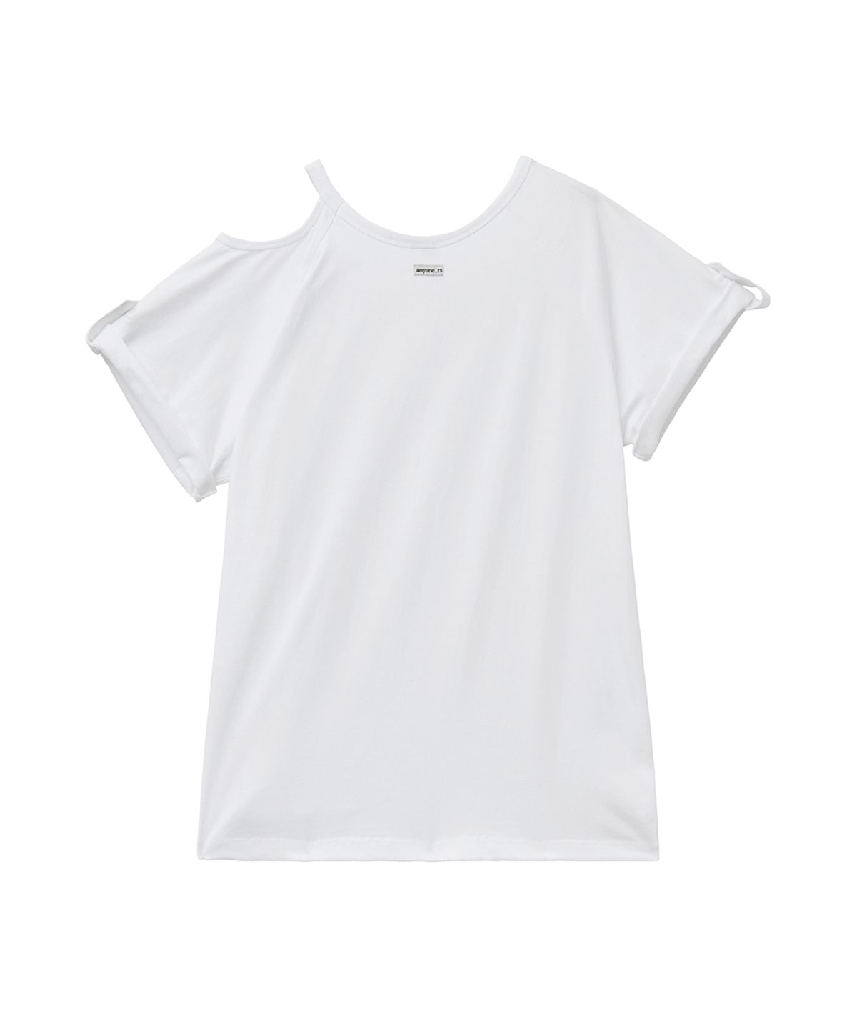 렌세(RENSE) One Shoulder Line Snap Tee White