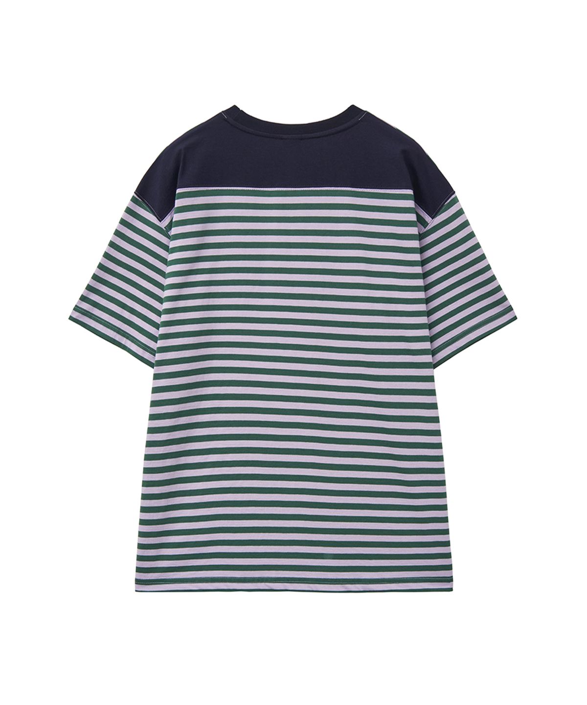 렌세(RENSE) Oversized Logo Stripe Tee Purple