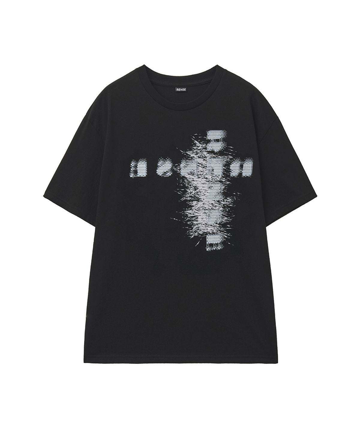 렌세(RENSE) Oversized Logo Graphic Tee Black