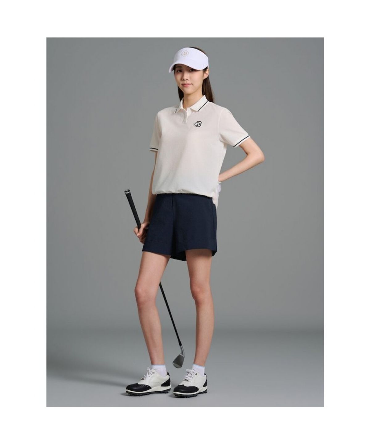 빈폴골프(BEANPOLE GOLF) 여성 서커 반소매 티셔츠 - 화이트