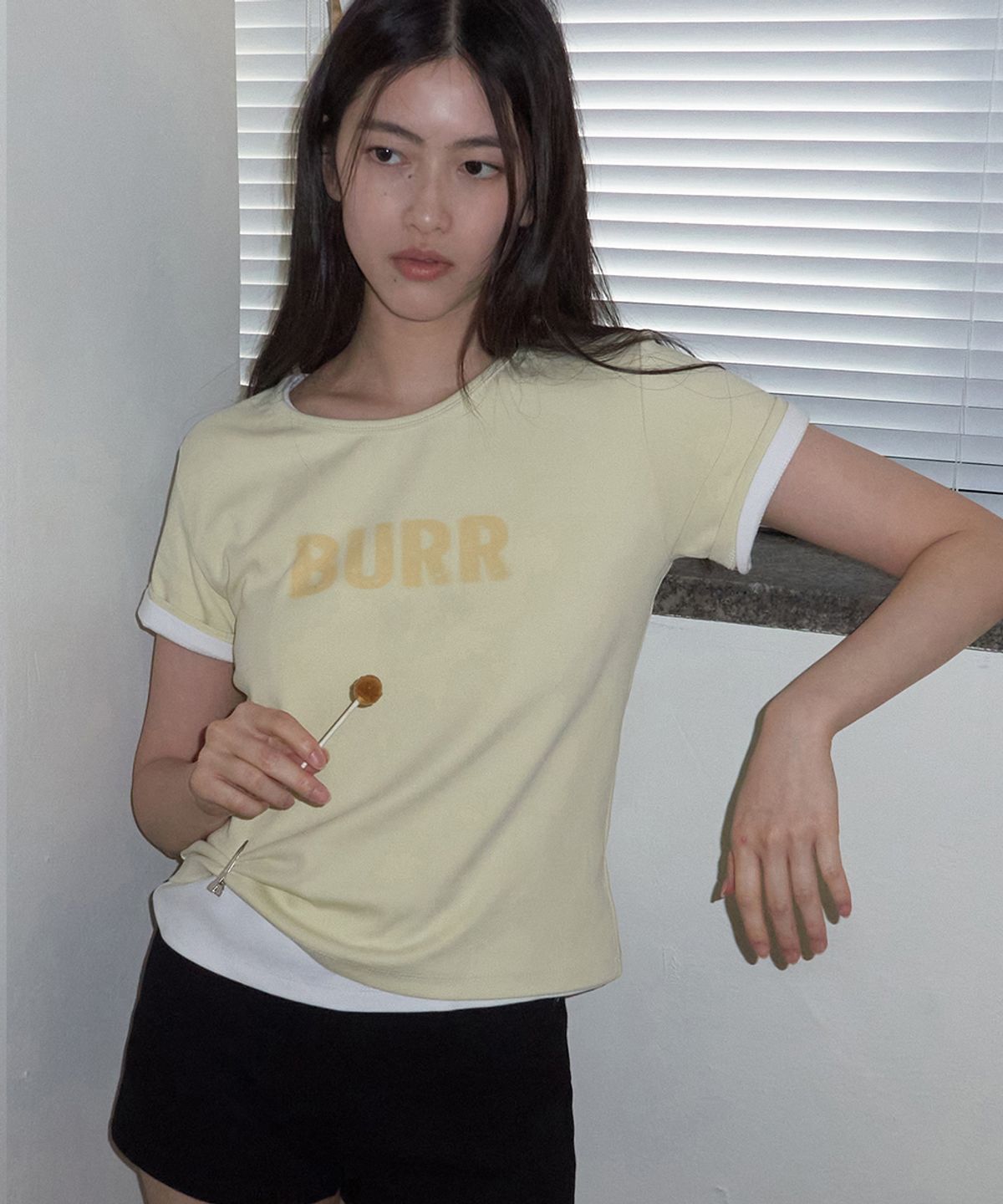 렌세(RENSE) BURR Graphic Tee Yellow