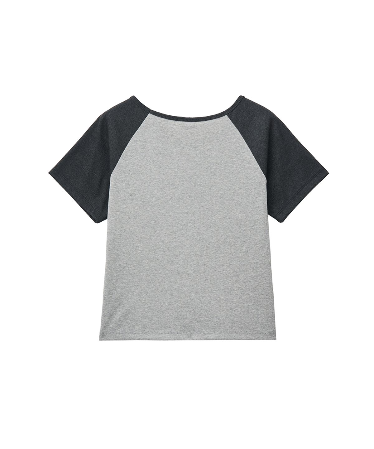 렌세(RENSE) Raglan Color Block Logo Tee Charcoal